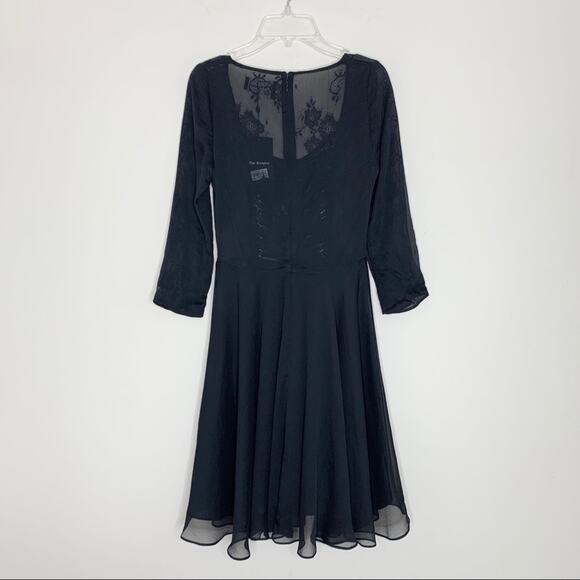 NEW The Kooples Chiffon Lace Up Mini Dress (Sz XXS) Fit-And-Flare Black - Picture 10 of 14